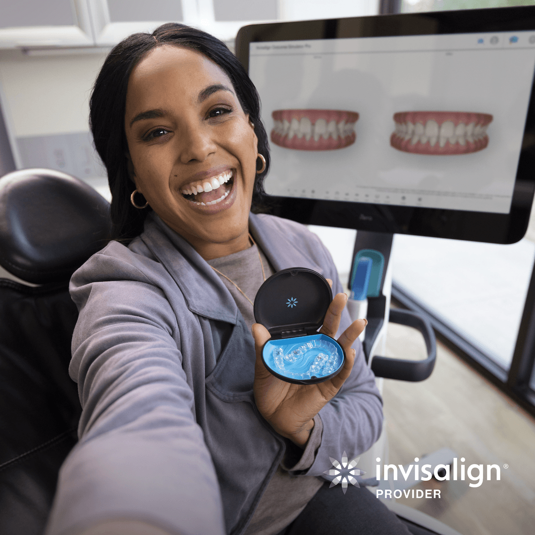 Invisalign provider with patient